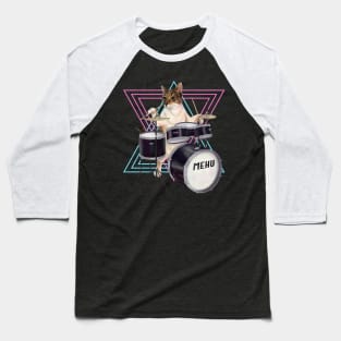 Cat playing the drums Baseball T-Shirt